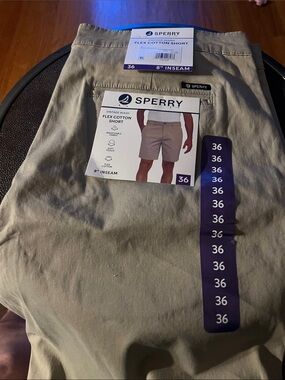 Sperry Men's Flat-Front Cotton Shorts - Khaki
